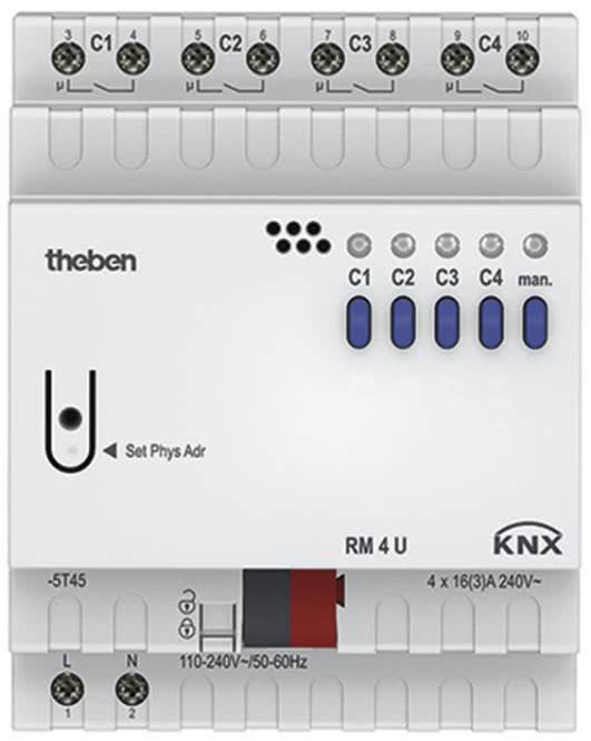 THEB KNX Schaltaktor          RM 4 U KNX 4-fach