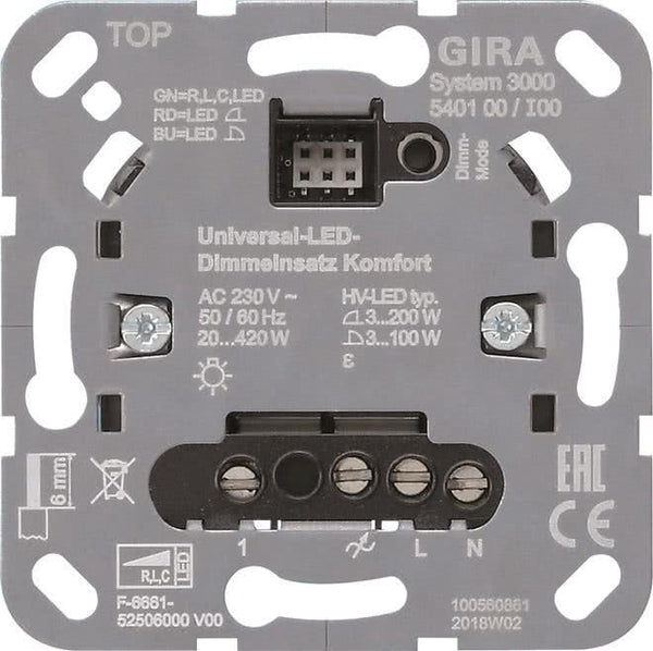 GIRA System 3000 Universal LED    540100 Komfort Dimmeinsatz