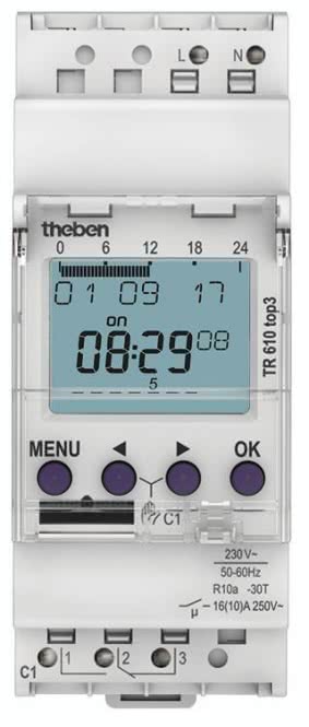 THEB Zeitschaltuhr digital     TR610top3 24H/7T mit Gangreserve 1K