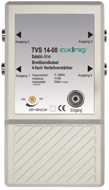 AXING CATV-Verteilverstärker   TVS 14-00 4fach f.kleine CATV-Netze