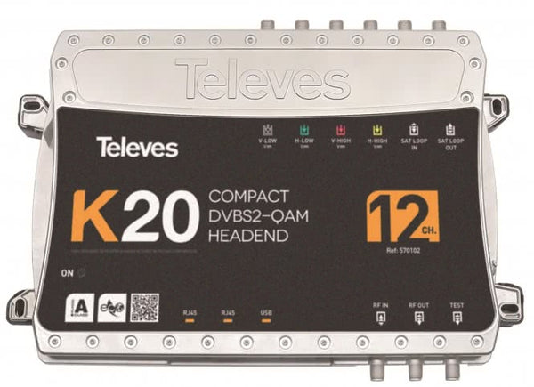 Televes Kompaktkopfstelle         K20-12 12 Transponder,DVB-S2 in QAM