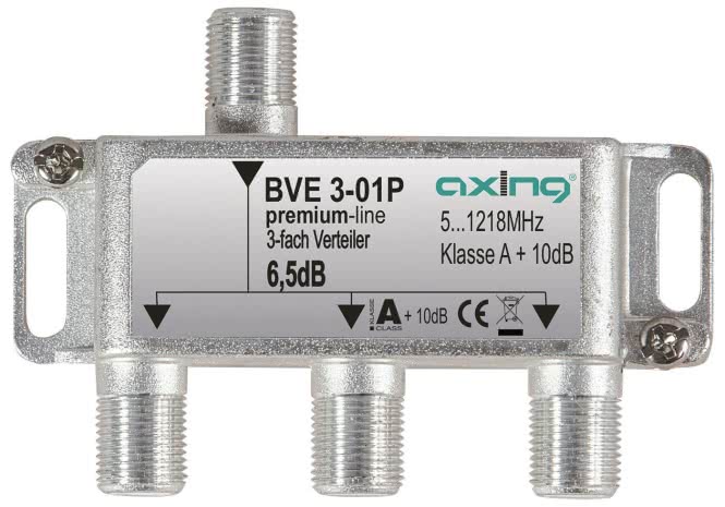 AXING 3fach Verteiler          BVE 3-01P 5-1218MHz brummentkoppelt Kl.A+ Vodafone