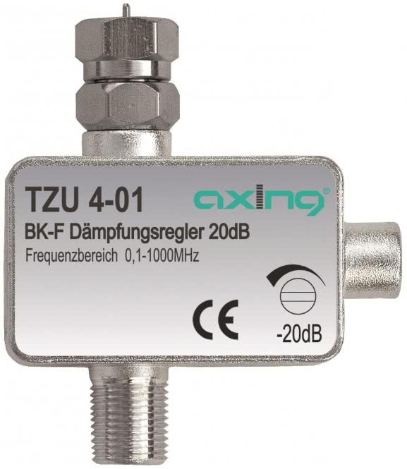 AXING CATV-Dämpfungsregler      TZU 4-01 F-Buchse F-Stecker 0,5 20dB