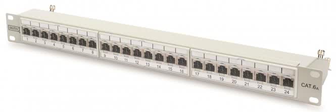 ASSM CAT 6A Klasse EA Patch DN-91624S-EA      Panel 24Port LSA geschirmt Ral7035