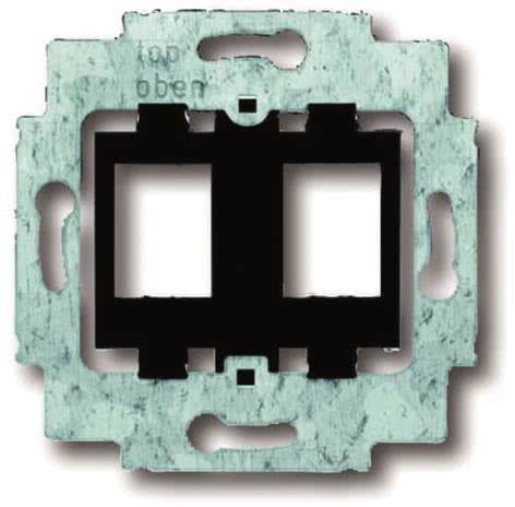 BJ UP Tragring mit schwarzem Sockel 1814    für 2 Modular Jack Einsätze CAT5