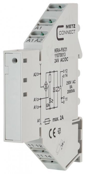 BTR Industrierelais   KRA-F8/21 24VAC/DC 1 WE 11070013