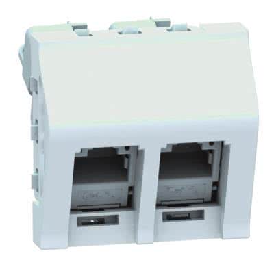 GGK   M45Keystone-Adapter2Portsalpinweiß 6631 Keystone-Adapter M45 2Ports leer