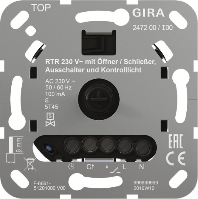 GIRA Einsatz Raumtemperaturregler 247200 Öffner/Schließer