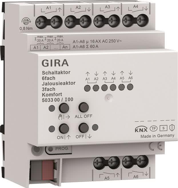 GIRA Schalt-/Jalousieaktor 6f/3f  503300 16 A REG  KNX Secure Komfort