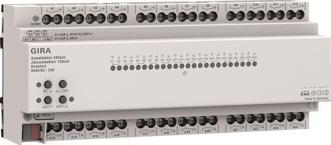 GIRA Schalt-/Jalousieaktor 24/12f 504000 16 A REG KNX Secure Komfort