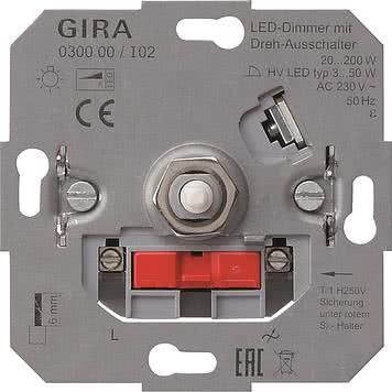 GIRA LED Dimmer Drehaus 20-200W   030000 Glühlampe