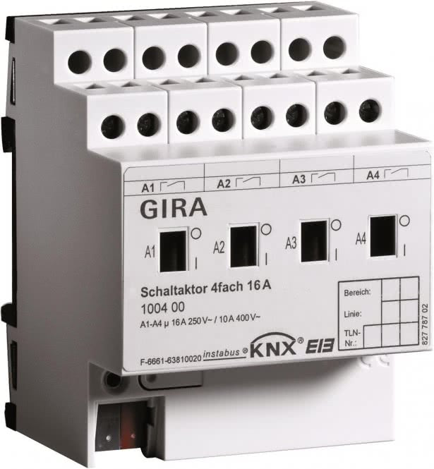 GIRA Schaltaktor 4fach 16A       100400 KNX/EIB REG