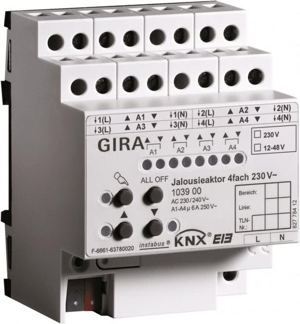 GIRA Jalousieaktor 4fach 230VAC   103900 KNX/EIB REG