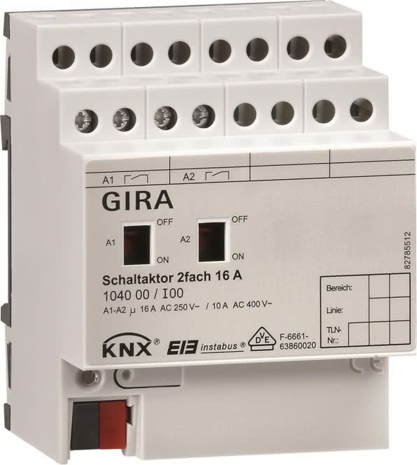 GIRA Schaltaktor 2-fach 16A       104000 KNX/EIB REG