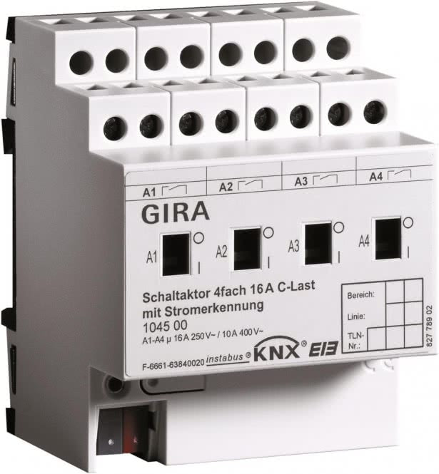 GIRA Schaltaktor 4-fach 16A       104500 KNX/EIB REG C-Last