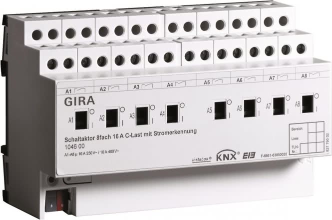 GIRA Schaltaktor 8fach 16A        104600 KNX/EIB REG C-Last