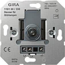 GIRA Dimmer Druckwechsel          118100 Glühlampe 100-1000W