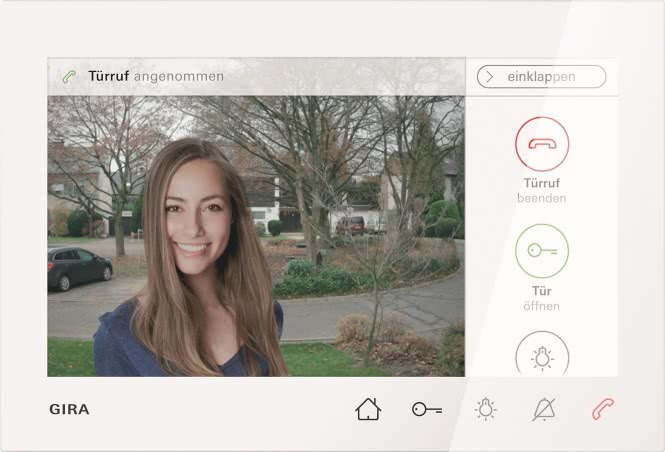 GIRA Wohnungsstation 7" Video AP  120903 Türkommunikation Reinweiß glänzend