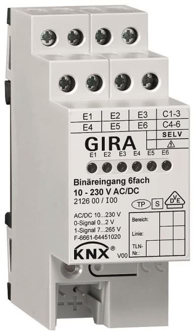 GIRA 2126 00 Binäreingang 6fach   212600 230V KNX/EIB REG