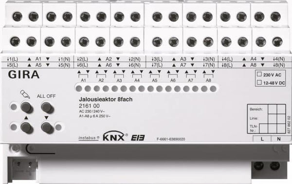 GIRA Jalousieaktor 8-fach 230VAC  216100 KNX/EIB REG