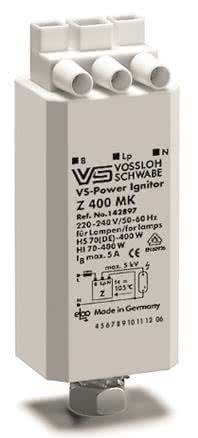 VOSS Elektr. Zündgerät Z 400 MK   140597 f. HS 70-400W, HI 35-400W Gehäuse PC