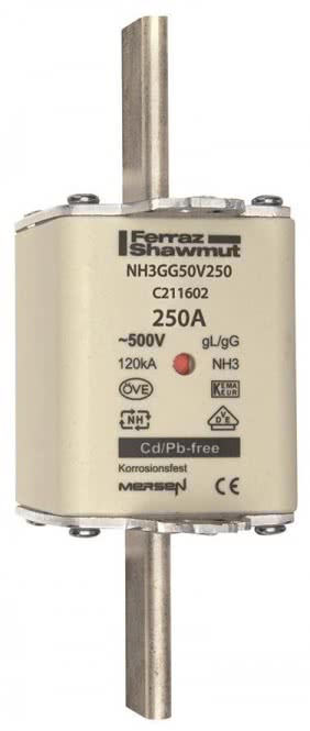 Mersen 1B375.000000 NH3 250A gG 500V NH-Sicherung sfü spannungsführend