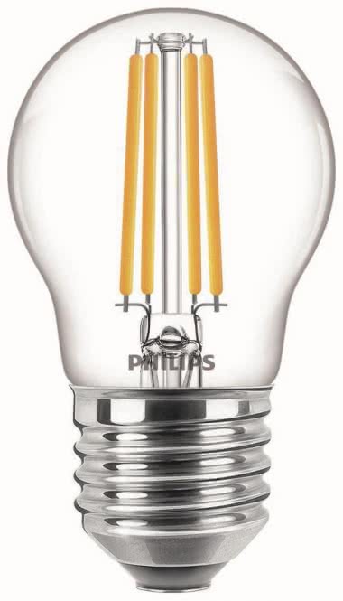 PHIL CorePro LEDluster 6,5-60W/827 Tropfen E27 806lm Glas klar  EEK E