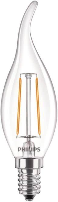 PHIL CorePro LEDcandle 2-25W/827 windst.   Kerze E14 250lm Glas klar  EEK E