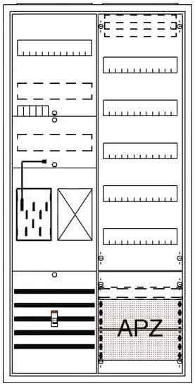 Striebel Komplettschrank mit APZ  BA27MB          eHZ 1100x550mm   1Z1V5