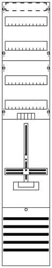 Striebel Komplettfeld 1 Zähler   DF19C1V + 2 Res. bestückt und vorverdr. 1350mm