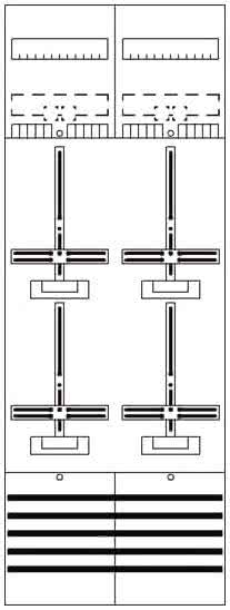 Striebel Komplettfeld 4 Zähler    DF29C4 bestückt und vorverdrahtet 1350mm  BH5