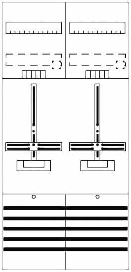 Striebel Komplettfeld 2 Zähler    DF27C2 bestückt und vorverdrahtet 1050mm  BH3