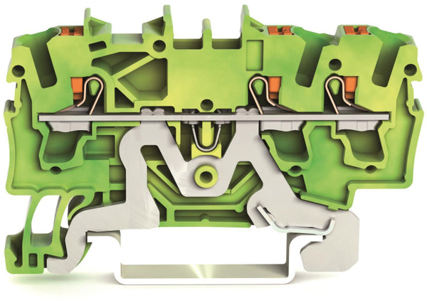 WAGO 2202-1307 3-Leiter-Schutzleiterk- lemme,mit Drücker,2,5 mm²