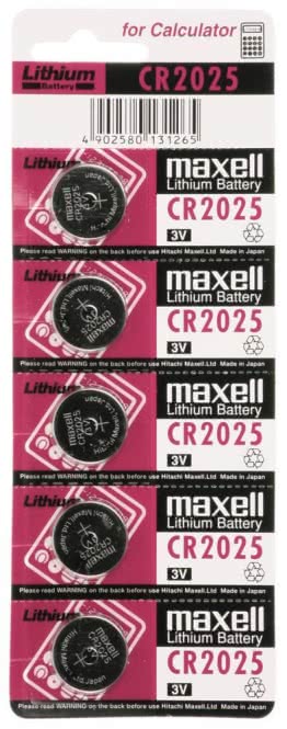 Maxell Knopfzelle                CR2025 Lithium 3V 148mAh   Blister a 5 Stück