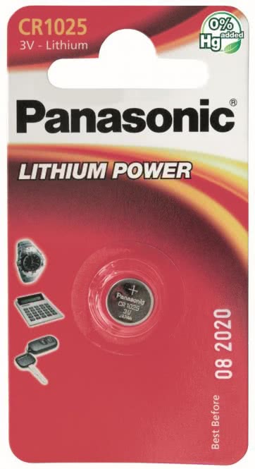 Panasonic Lithium Power     CR1025EL/1B Knopfzellen Lithium *Blister a 1 Stück*