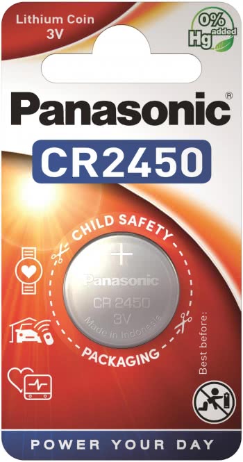 Panasonic Lithium Power      CR2450EL/1B Knopfzellen Lithium  *Blister a 1 Stück*