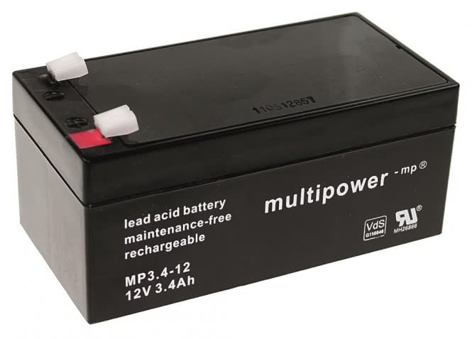 Multipower      MBL12/3,4AH/VDS MP3,4-12 Bleiakku 12V Faston 4,8mm VDS wartungsf.