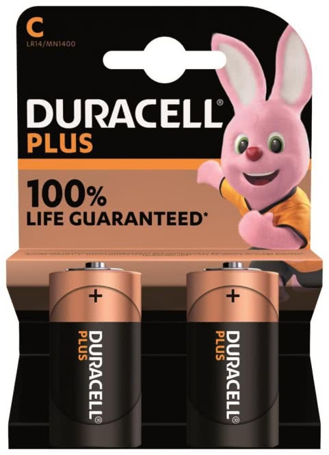 Duracell 1,5V Baby C Plus Power   147294 Bli=2 Batterie 1=2er Blister