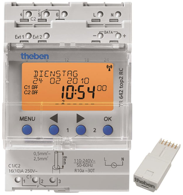 THEB Zeitschaltuhr digital   TR642top2RC Jahres/Astro 3TE 2K 800SP Gangreserve