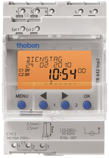 THEB Zeitschaltuhr digital     TR642top2 Jahres/Astro 3TE 2K 800SP Gangreserve