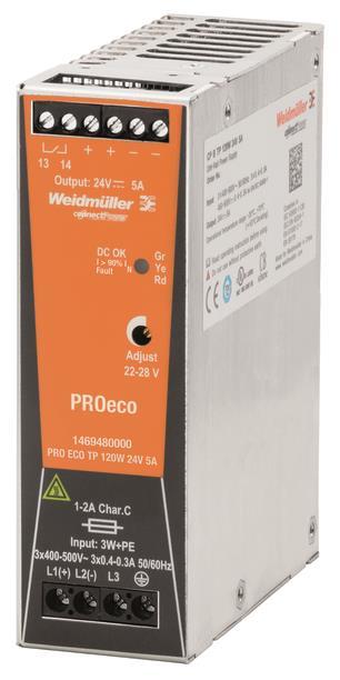 Weidmüller PRO ECO 120W 24V 5A Strom- versorgung 24V 1469480000