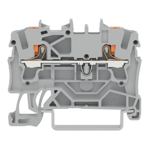 WAGO 2202-1201 2-Leiter-Durchgangsklemme ,mit Drücker,2,5mm²,grau