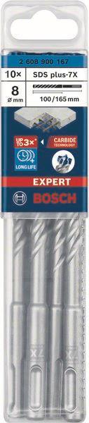 Bosch 10xHammerbohrer SDS-plus-7X Expert 8,0x165/100mm 4-Schneider     2608900167