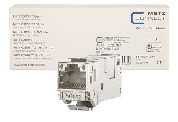 Metz E-DAT modul Cat.6A K Jack  130910KZ Keystone VPE=(12 Stück)