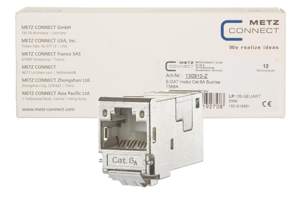 Metz E-DATmodul Cat.6A Buchse   130910-Z Umverpackung a 12 Stk