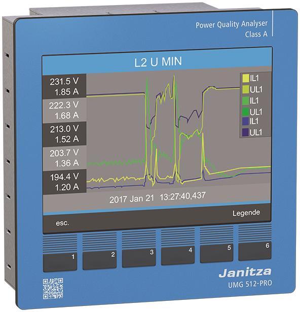 Janitza   UMG512-PRO Uh=95V-240V AC (UL) Kl.A Analysator m.RCM 5217011