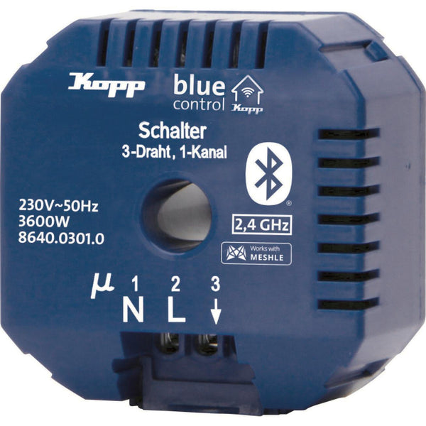 Kopp Blue-control Schaltaktor  864003010 Schalter 1-Kanal 3-Draht m.Bluetooth