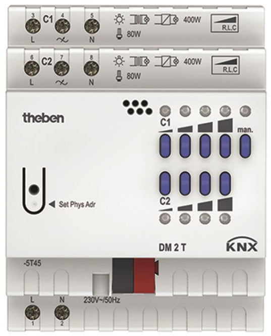 THEB KNX Universaldimmaktor   DM 2 T KNX 2-fach