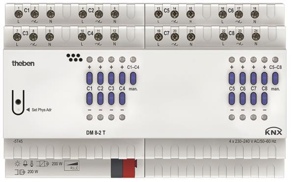 THEB KNX Dimmaktor          DM 8-2 T KNX 8-fach