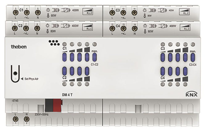 THEB KNX Universal-Dimmaktor  DM 4 T KNX 4-fach